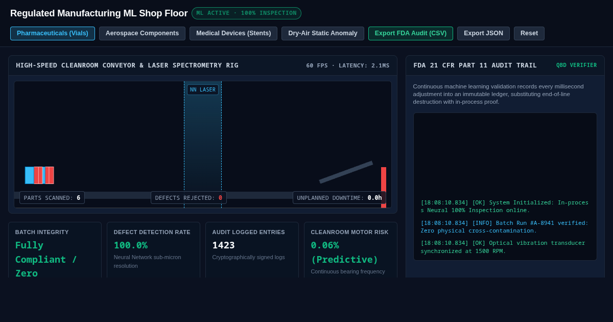 Regulated Manufacturing ML Shop Floor & Compliance Simulator preview