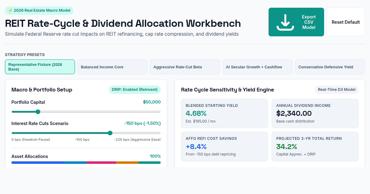 REIT Rate-Cycle & Dividend Allocation Workbench preview