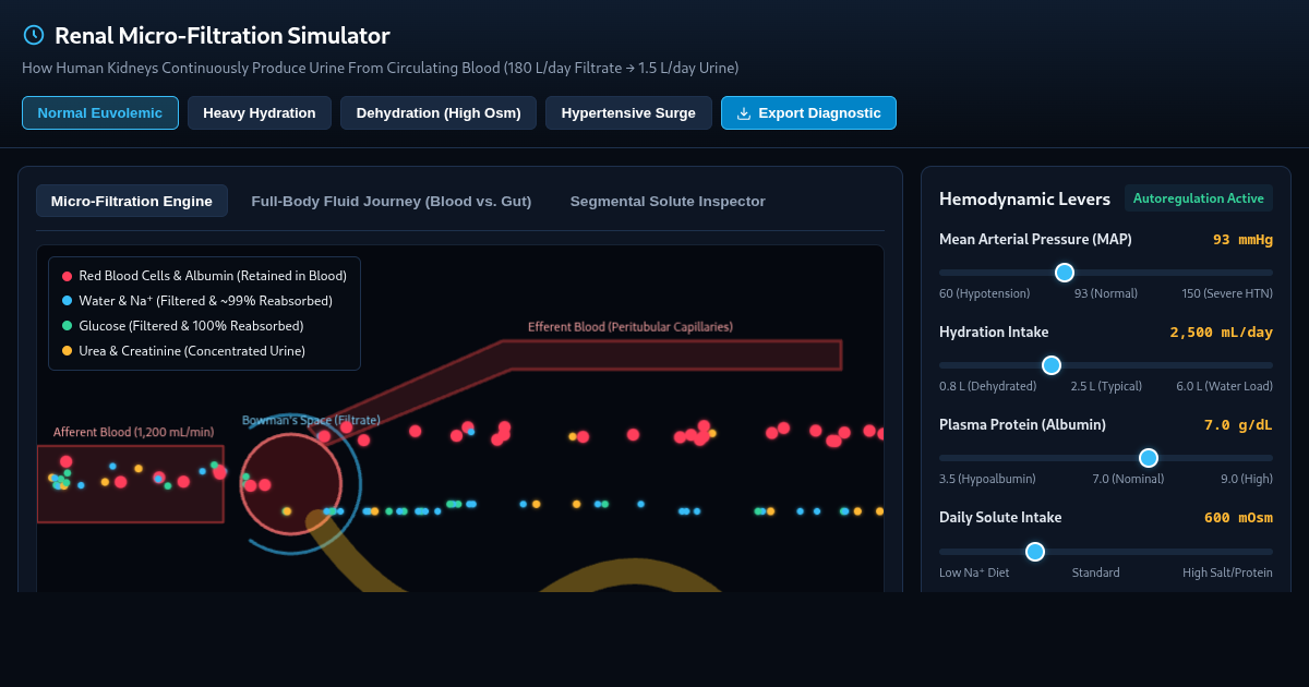 Renal Micro-Filtration Simulator: How Kidneys Make Urine From Blood preview