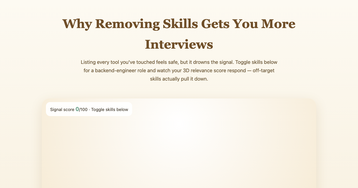 Resume Signal: Why Fewer Skills Win preview