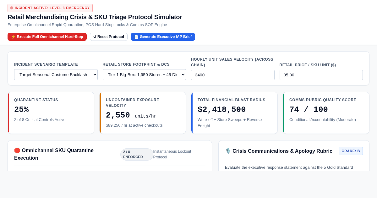Retail Merchandising Crisis & SKU Triage Protocol Simulator preview