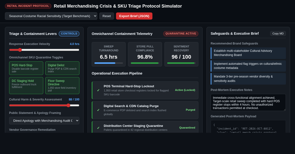 Retail Merchandising Crisis & SKU Triage Protocol Simulator preview