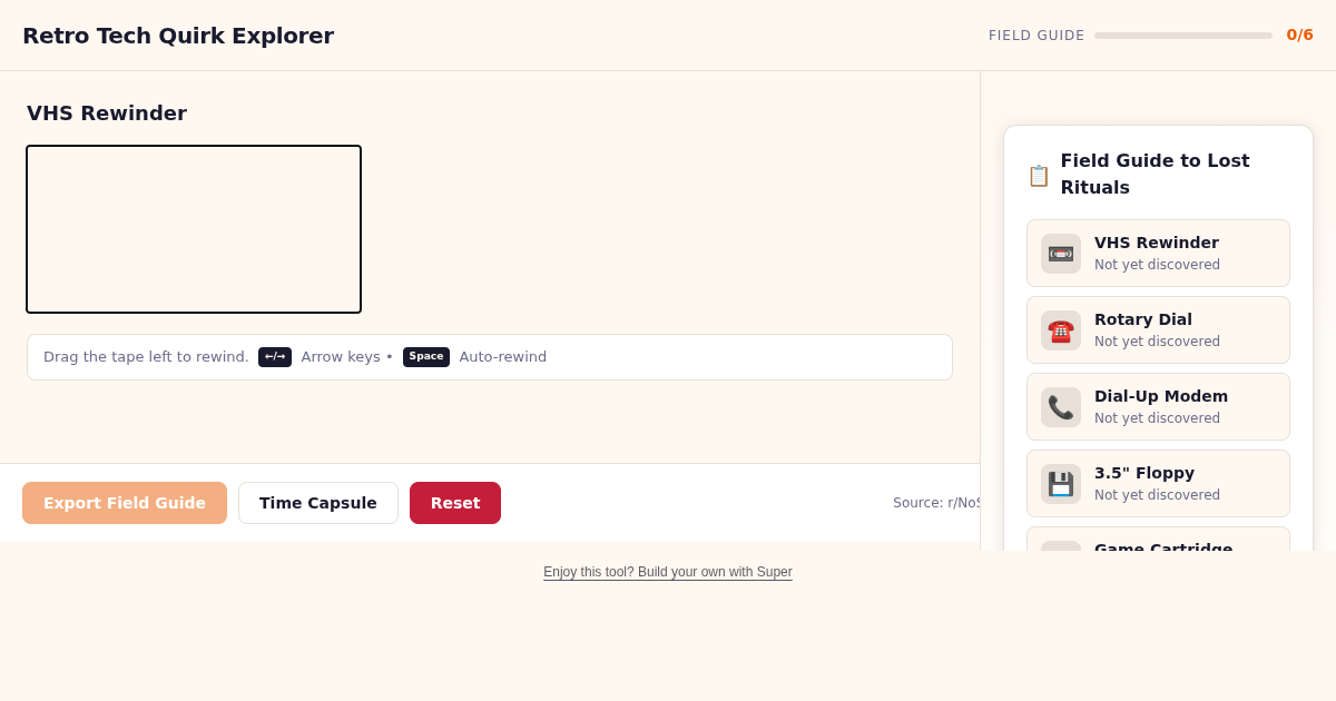 Retro Tech Quirk Explorer preview