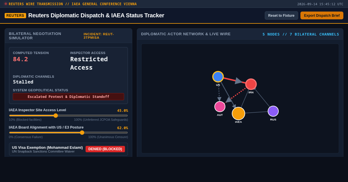 Reuters Diplomatic Dispatch & IAEA Status Tracker preview
