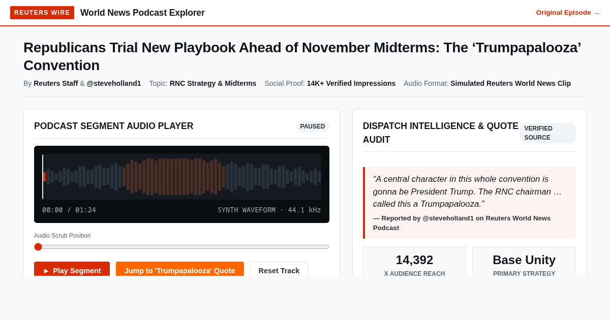 Reuters World News Podcast: Convention Dispatch & Analysis preview