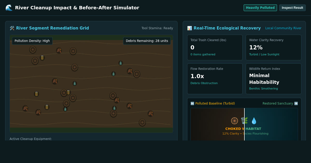 River Cleanup Impact & Before-After Simulator preview