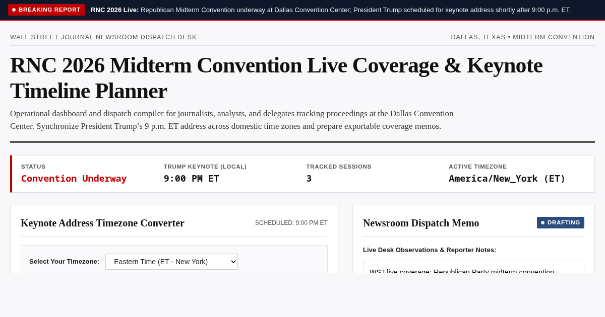 RNC 2026 Midterm Convention Live Coverage & Keynote Timeline Planner preview