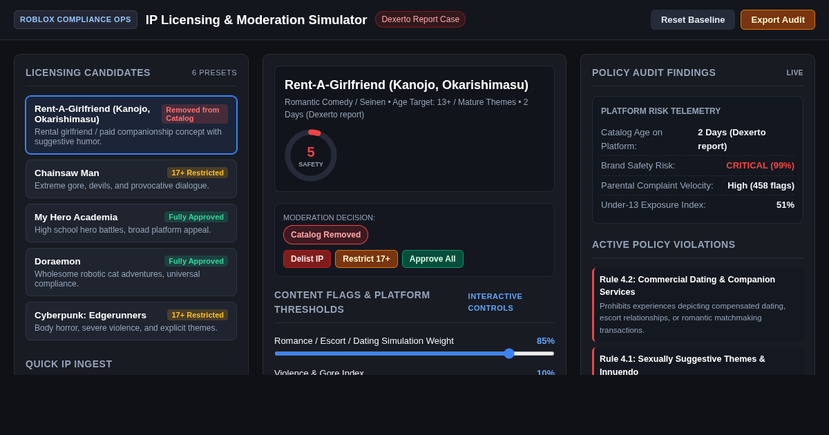 Roblox Licensing Catalog Compliance & Moderation Simulator preview