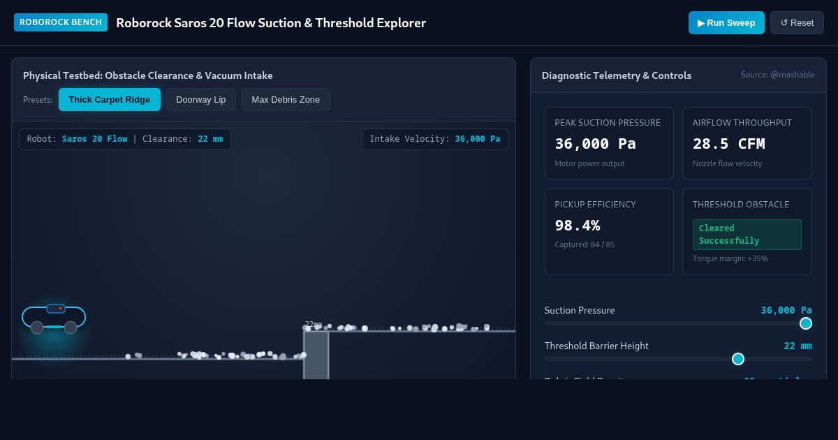Roborock Saros 20 Flow Suction & Threshold Explorer preview