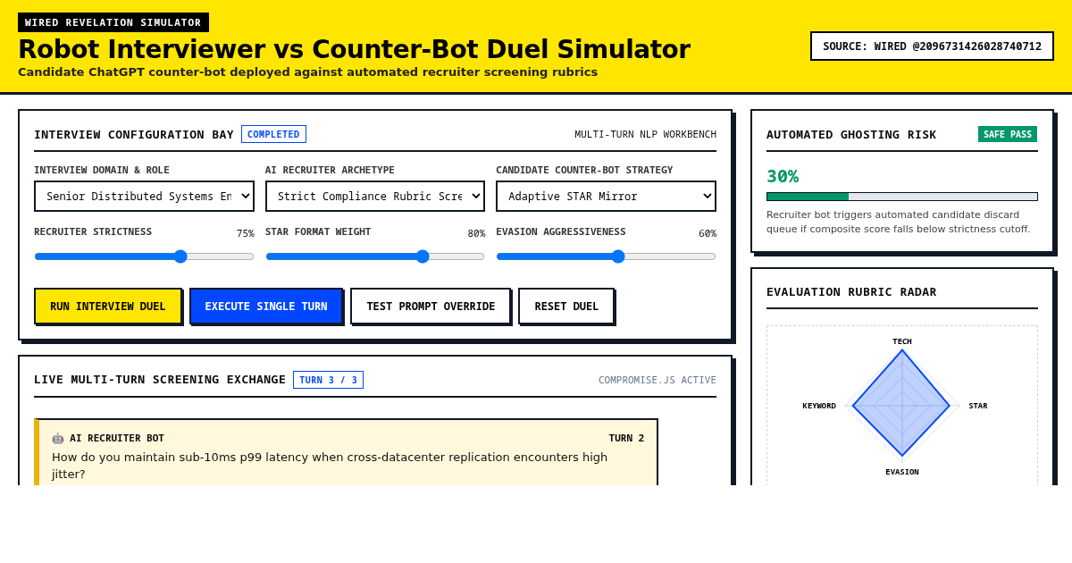 Robot Interviewer vs Counter-Bot Duel Simulator preview