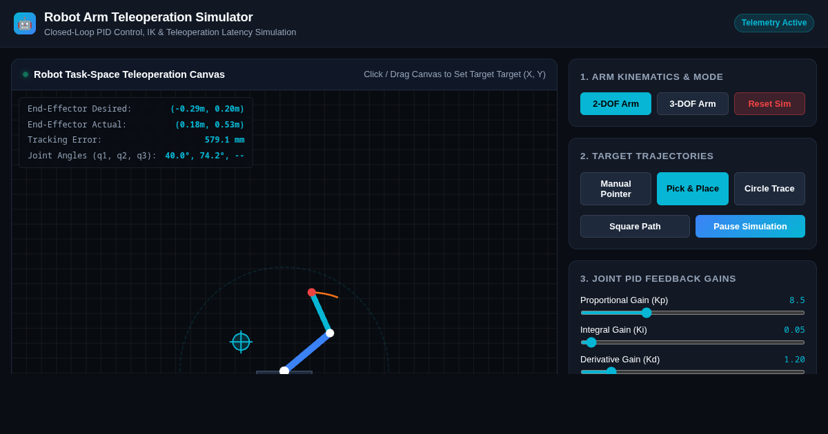 Interactive Robot Arm Teleoperation & Closed-Loop Control Simulator preview