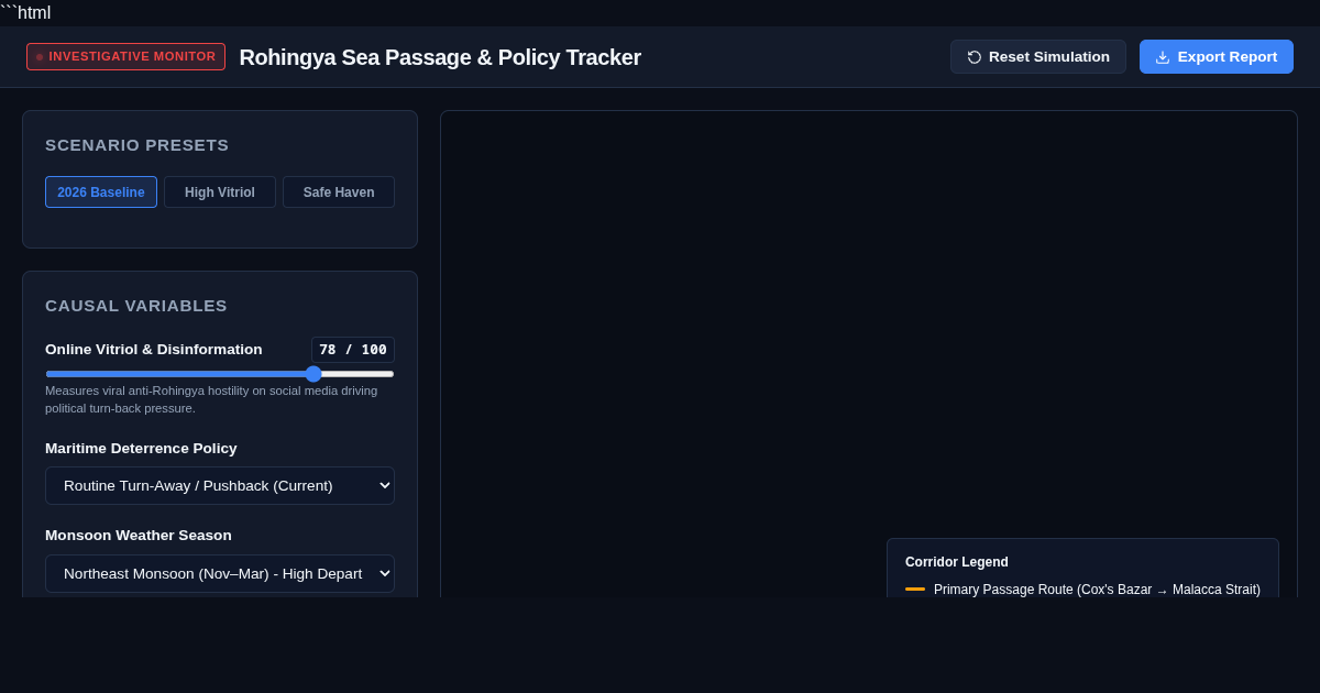 Rohingya Sea Passage & Policy Tracker | Interactive Investigative Platform preview