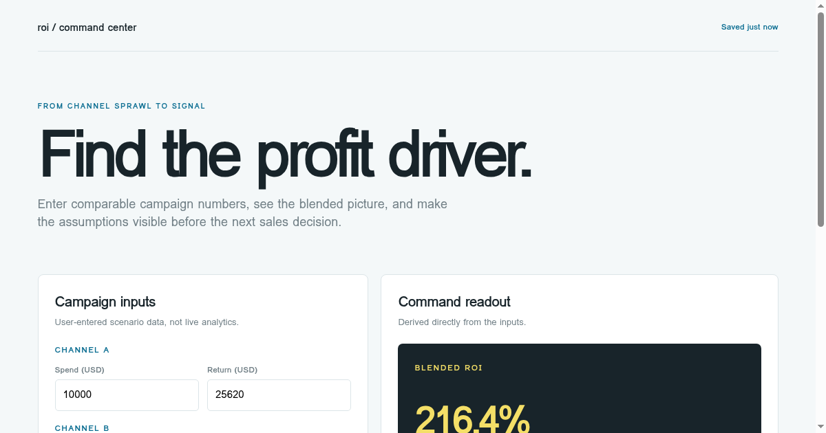 ROI Command Center preview