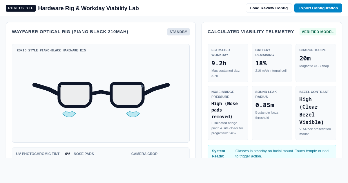 Rokid Style Smart Glasses Lab & Workday Simulator preview