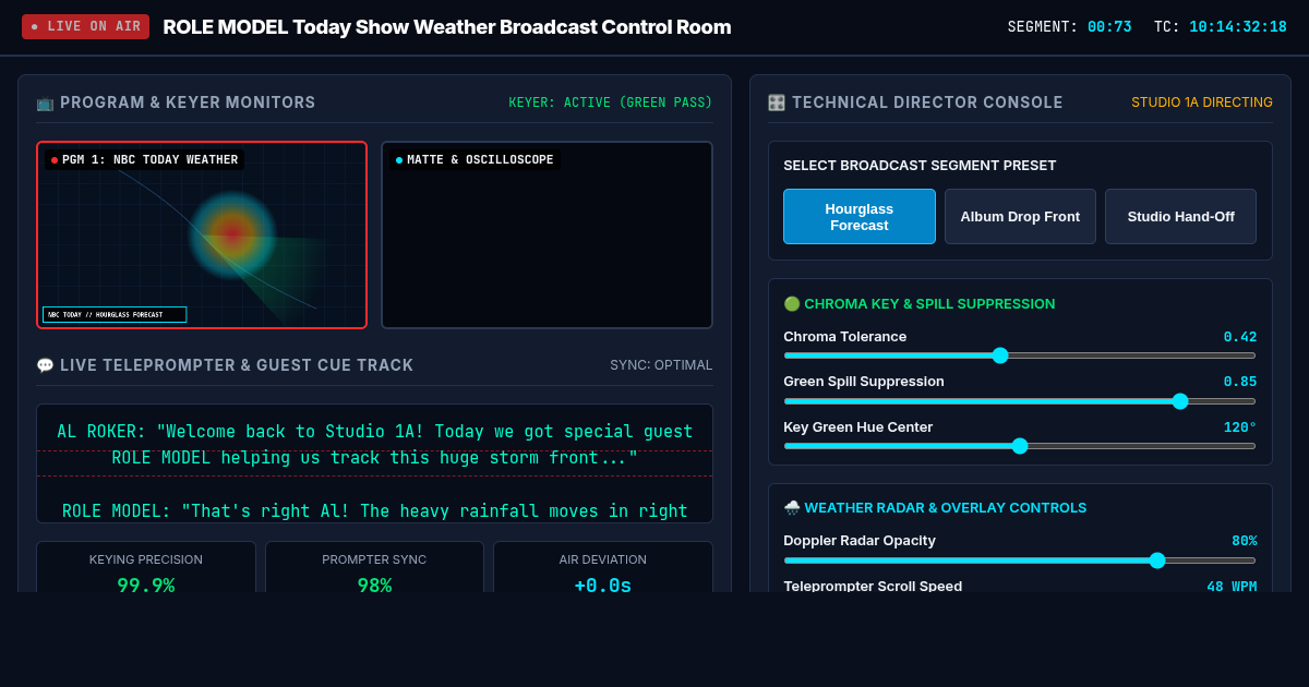 ROLE MODEL Today Show Weather Broadcast Control Room preview
