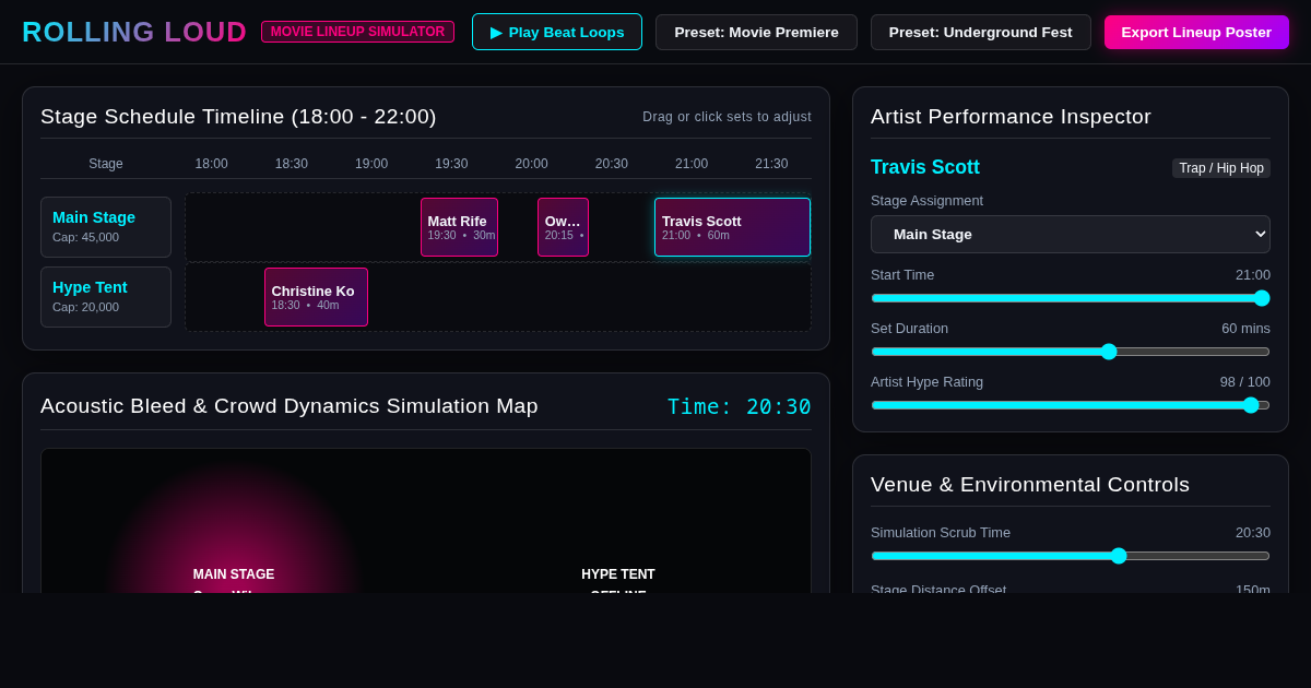 Rolling Loud: The Movie Festival Schedule & Crowd Simulator preview