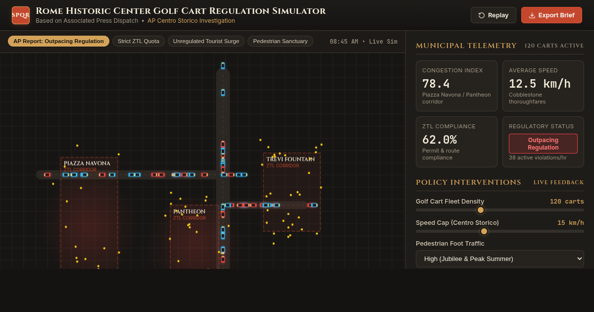 Rome Historic Center Golf Cart Traffic & Regulation Simulator preview