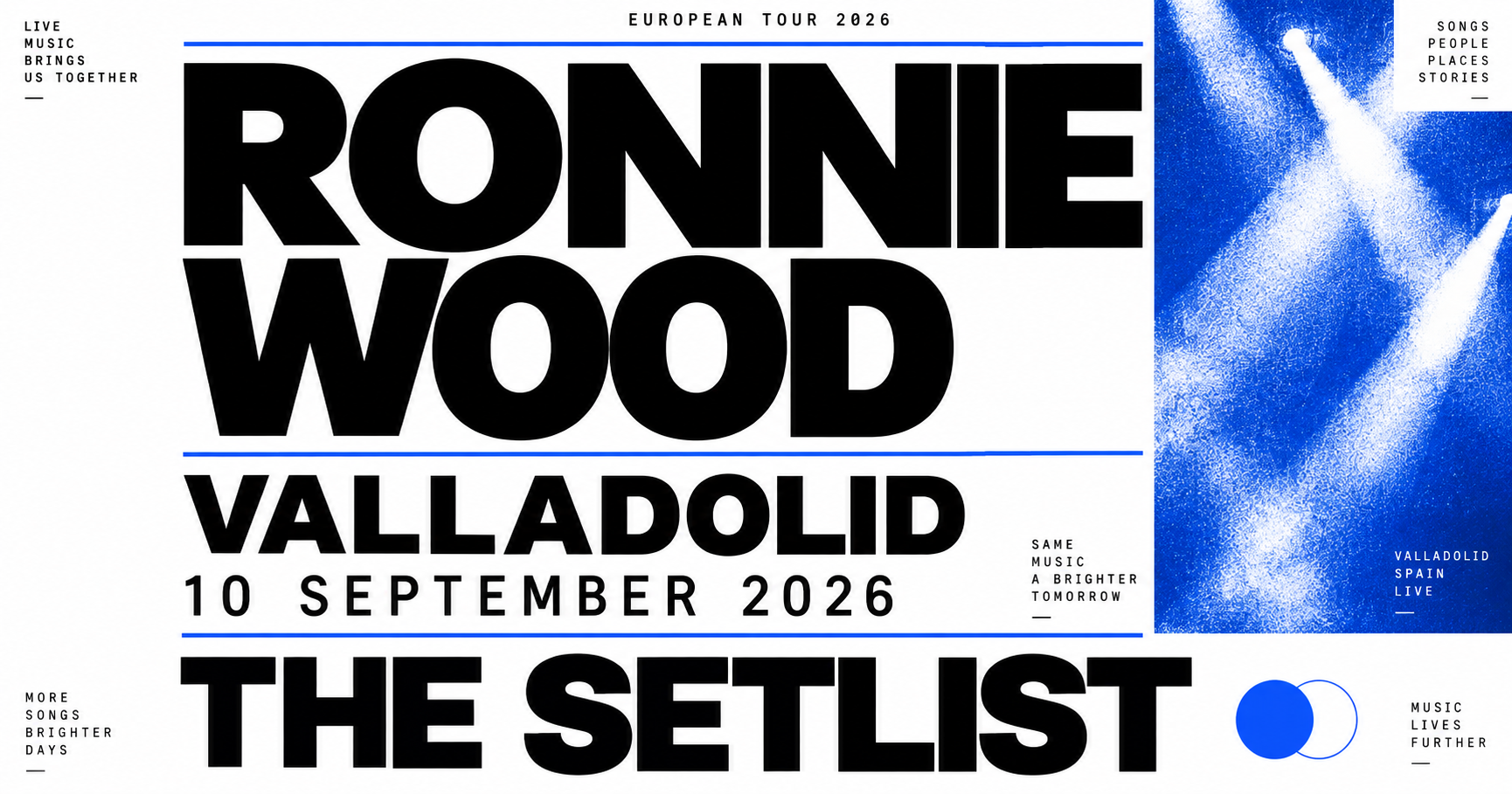 Ronnie Wood Setlist Sequencer: Plaza Mayor de Valladolid (Sept 10, 2026) preview