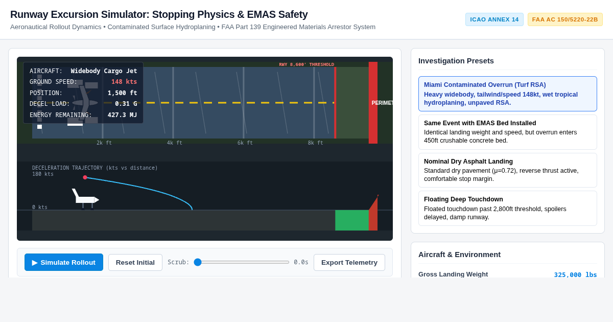 Runway Excursion Simulator: Stopping Physics & EMAS Safety Analysis preview