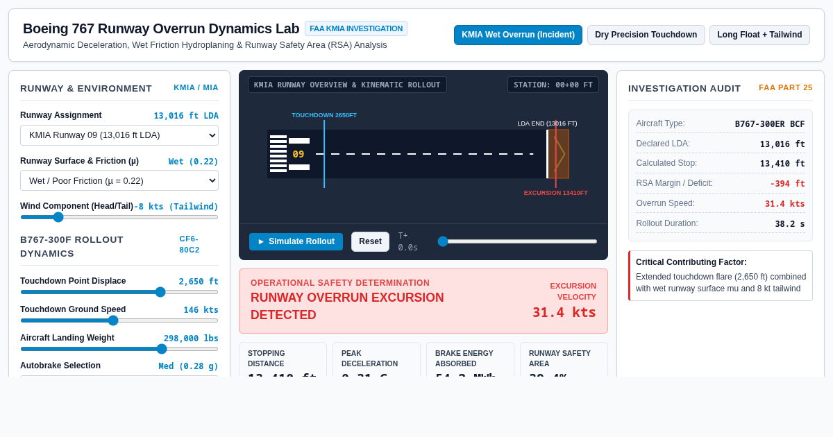 Boeing 767 Runway Overrun Dynamics Lab | Miami International Airport preview