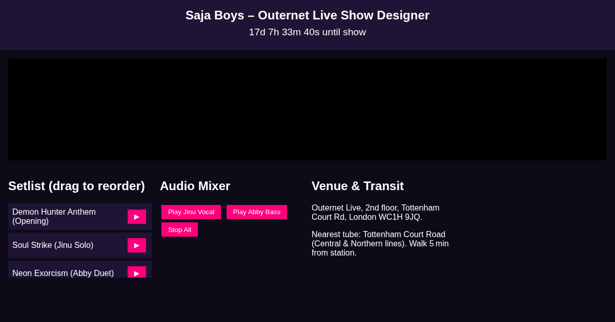 Saja Boys Outernet Live Concert Designer preview