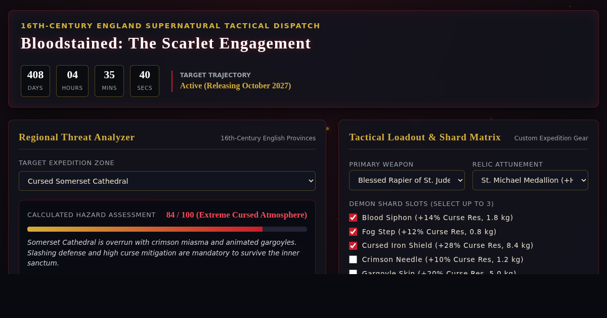 Bloodstained: The Scarlet Engagement (2027) Tactical Hub & Countdown preview