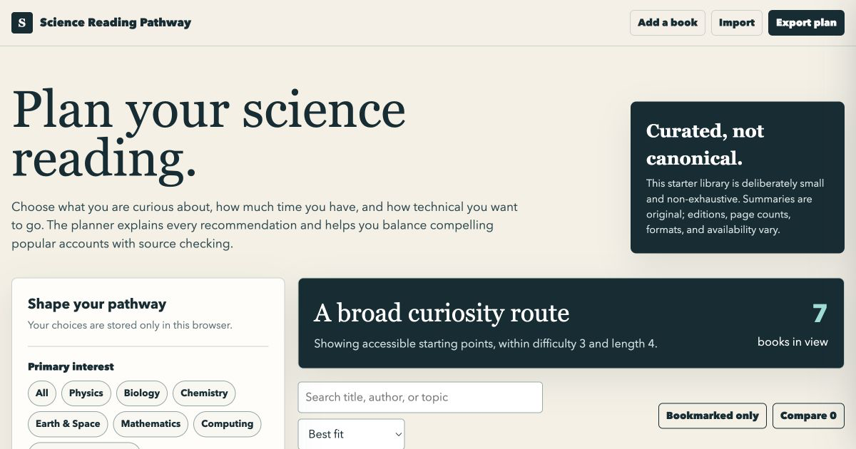 Science Reading Pathway Planner | Build a Critical Reading Route preview