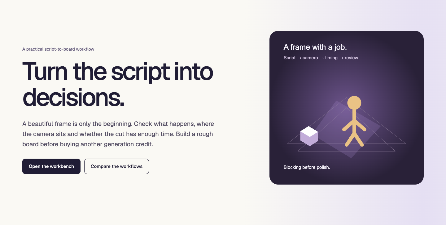 Script to storyboard and previs preview