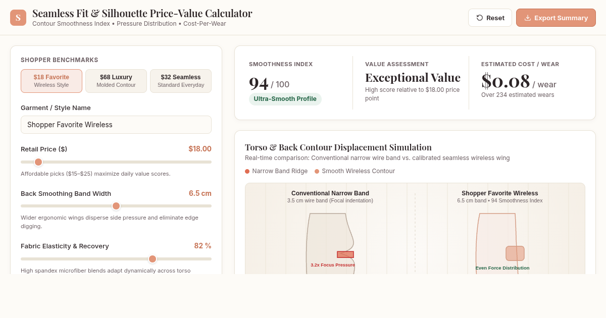 Seamless Fit & Silhouette Price-Value Calculator preview