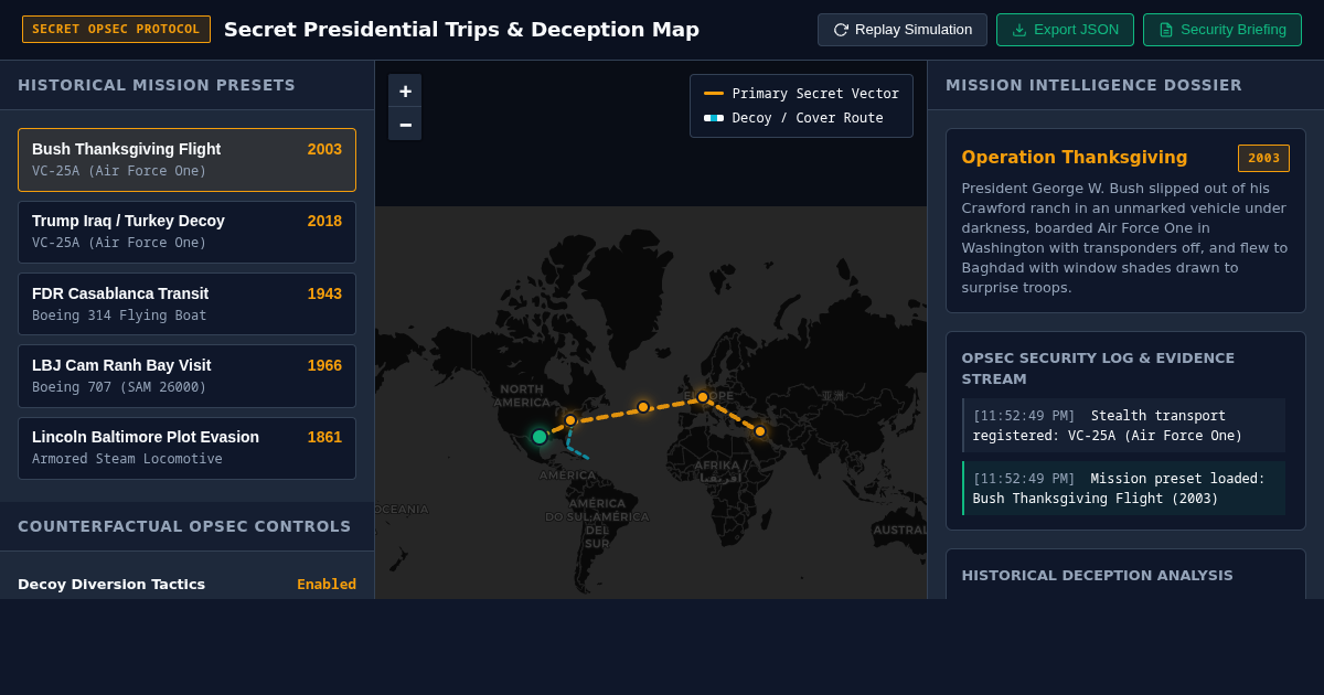 Secret Presidential Trips & OPSEC Protocol Map preview