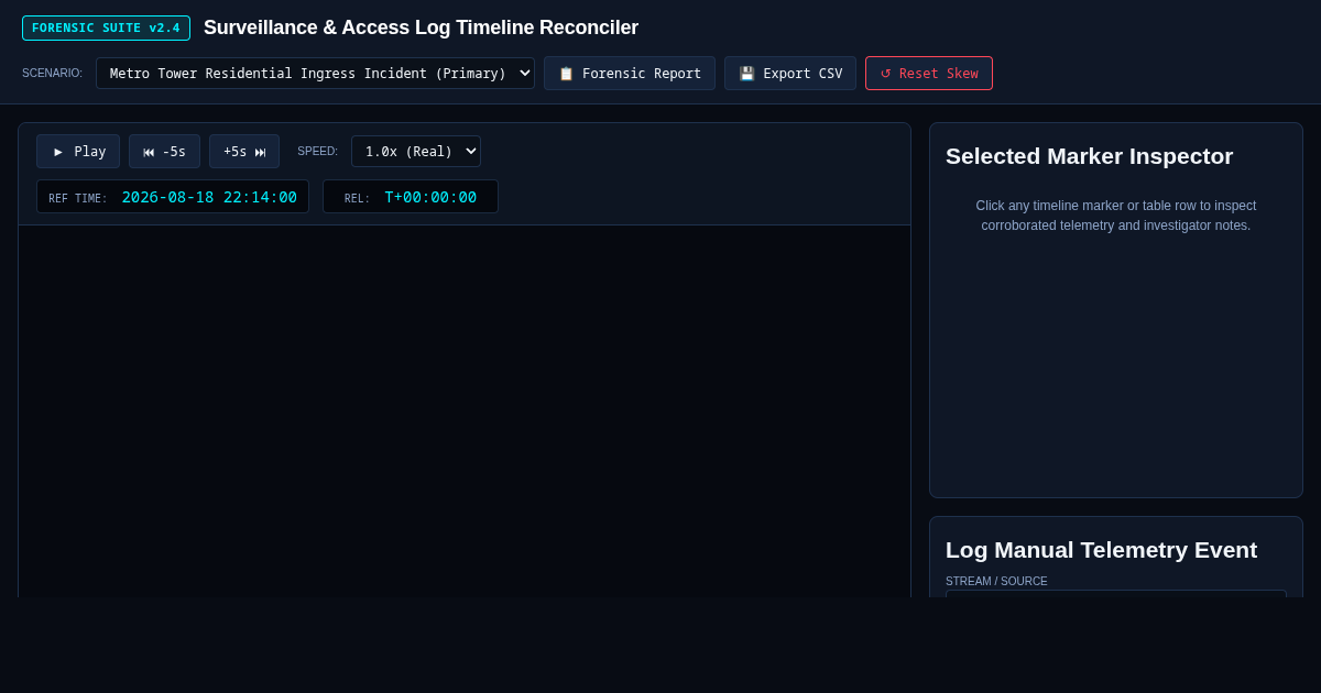 Surveillance & Access Log Timeline Reconciler | Forensic Ingress/Egress Sync preview
