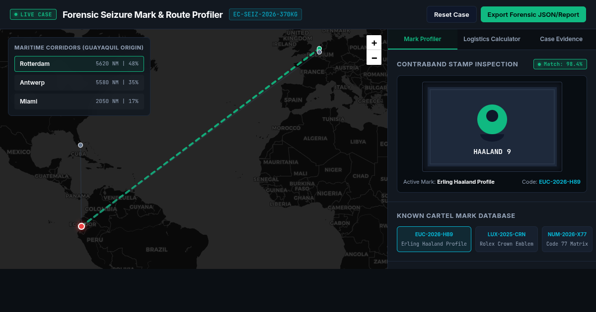 Forensic Seizure Mark & Route Profiler | EC-SEIZ-2026-370KG preview