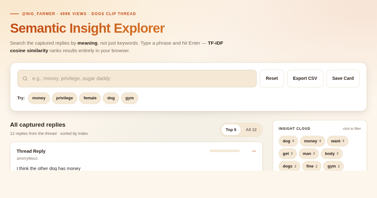 Semantic Insight Explorer — Viral Dogs Clip Replies preview