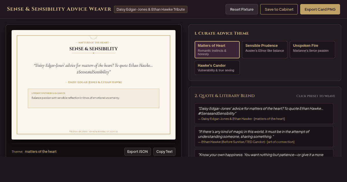 Sense & Sensibility Quote & Literary Advice Weaver preview
