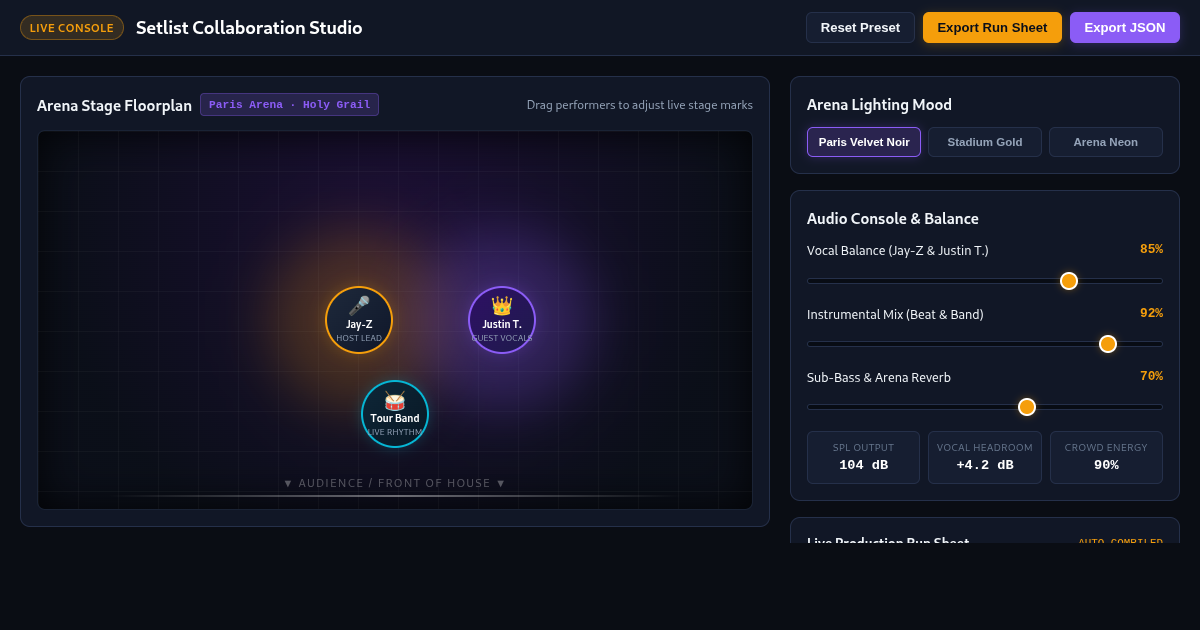 Setlist Collaboration Studio | Paris Live Staging preview