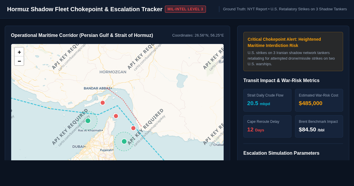 Hormuz Shadow Fleet Chokepoint & Escalation Tracker preview