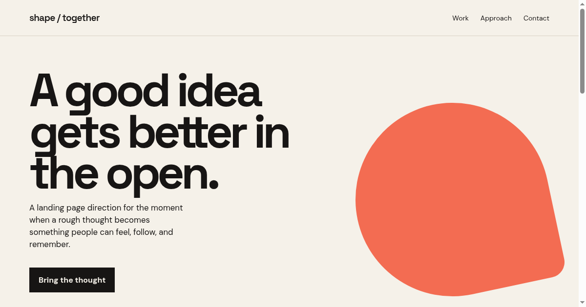 Shape it together | Framer landing page preview