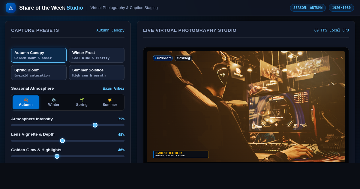 Share of the Week Studio & Caption Generator preview