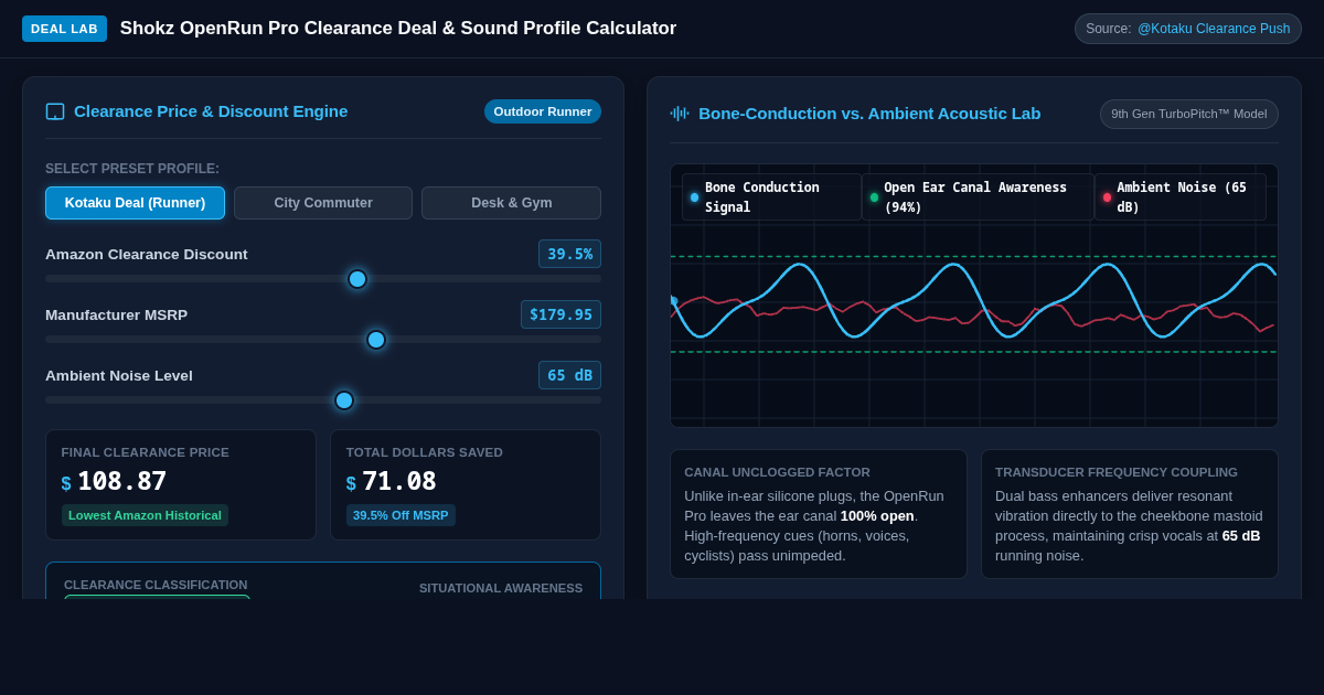 Shokz OpenRun Pro Clearance Deal & Sound Profile Calculator preview