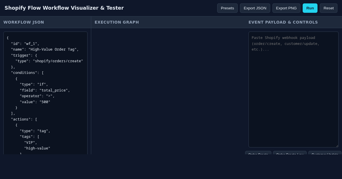 Shopify Flow Workflow Visualizer & Tester preview