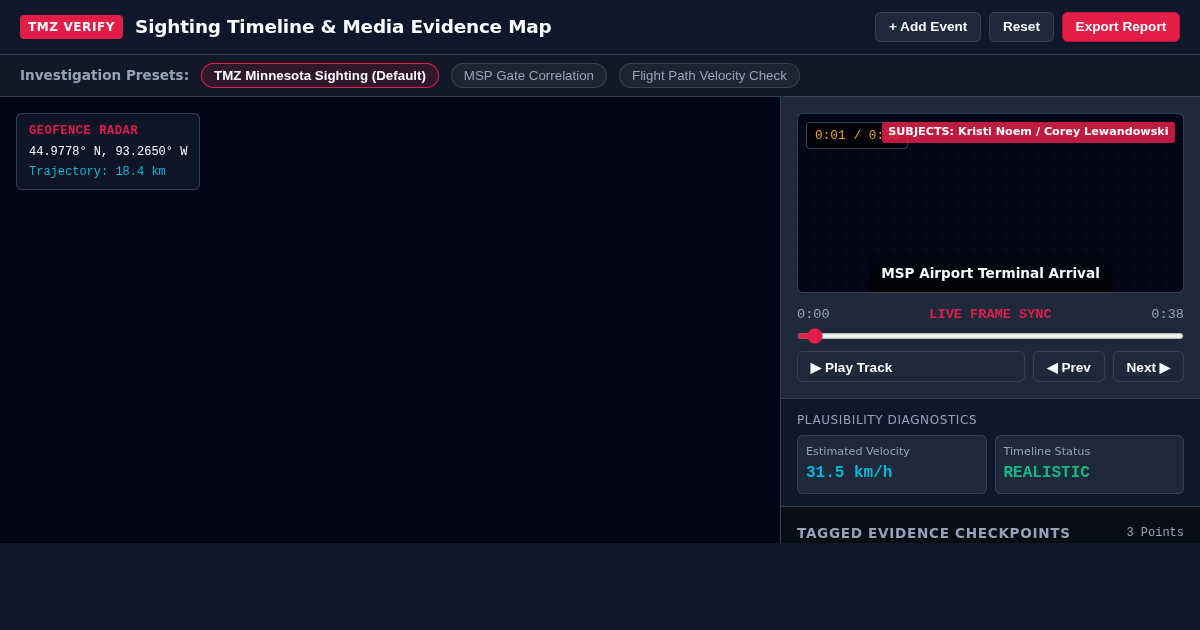 TMZ Sighting Timeline & Media Evidence Map preview