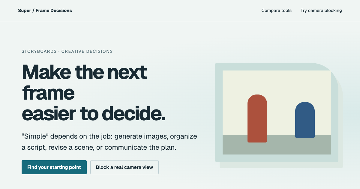 Simple AI storyboard tools preview