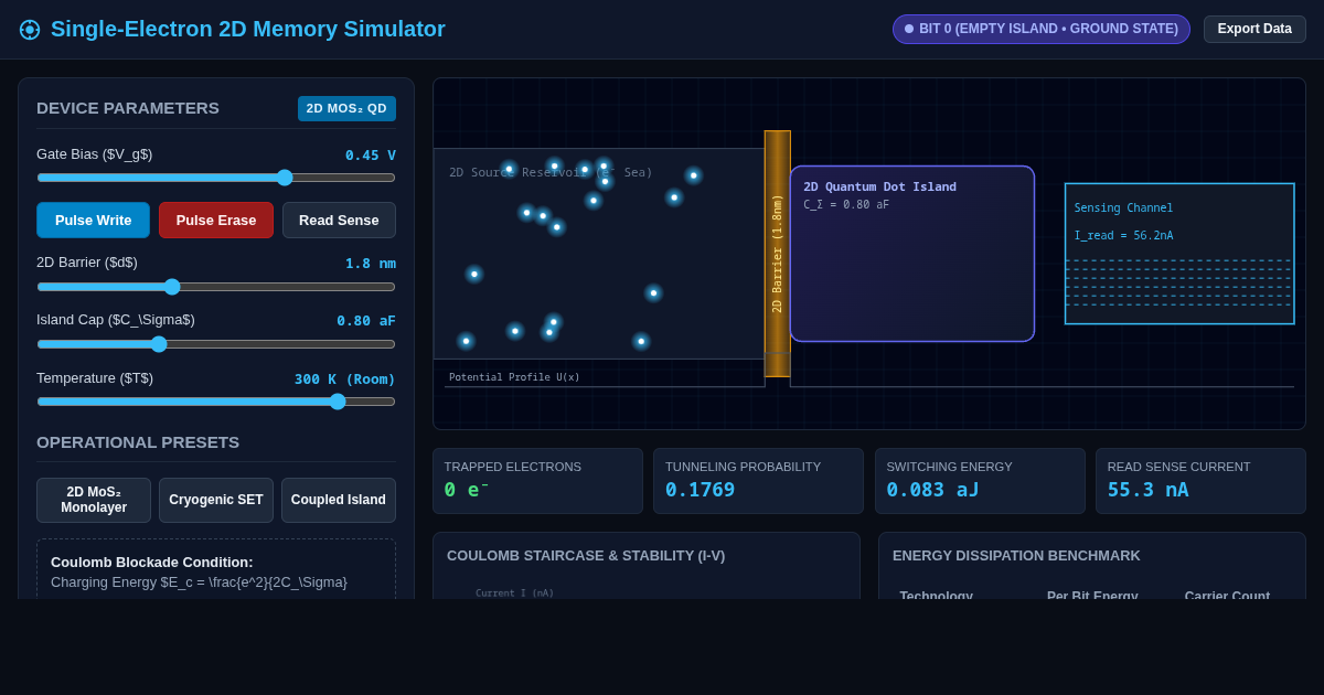 Single-Electron 2D Memory Simulator preview