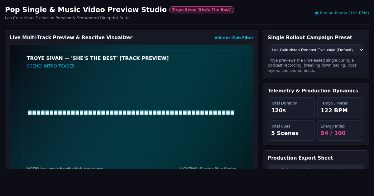 Pop Single & Music Video Preview Studio preview