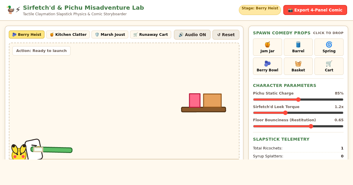 Sirfetch'd & Pichu Misadventure Lab preview