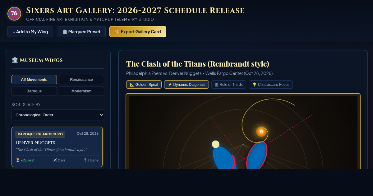 Sixers Art Gallery: 2026-2027 Schedule Release & Matchup Exhibition preview