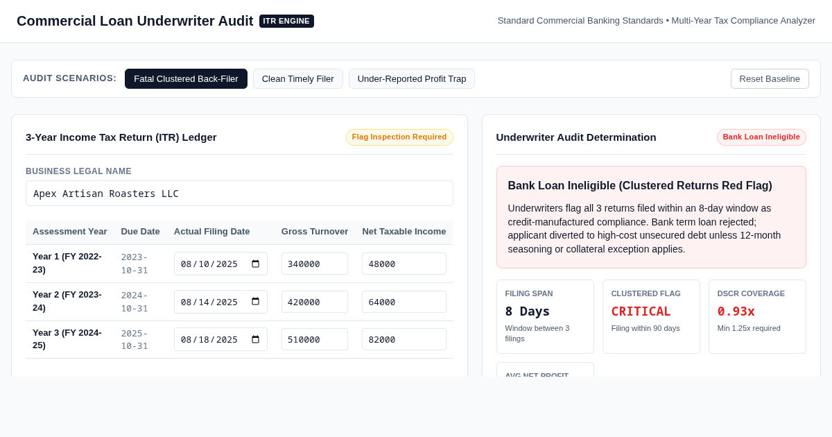 Small Business Tax Return & Loan Underwriting Audit Workbench preview