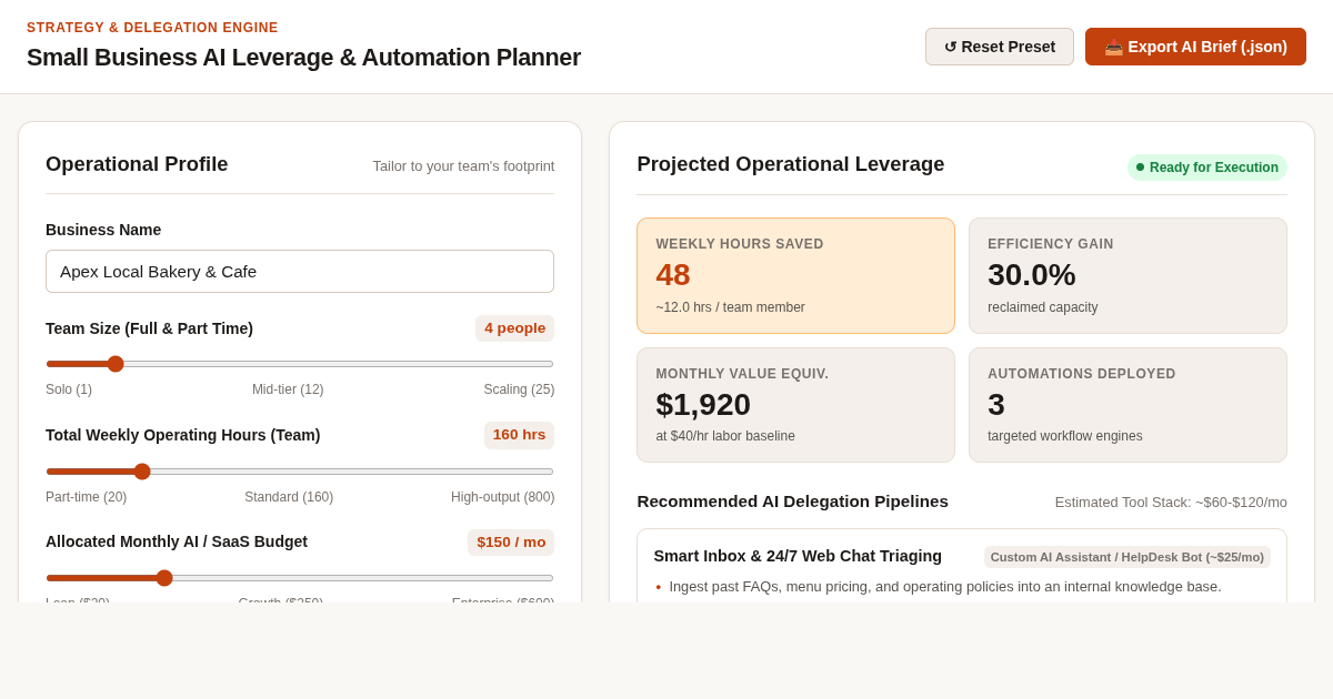 Small Business AI Leverage & Automation Planner preview