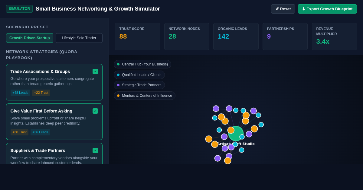 Small Business Networking & Growth Simulator preview