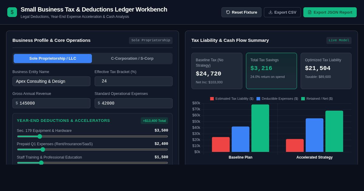 Small Business Tax & Deductions Ledger Workbench preview